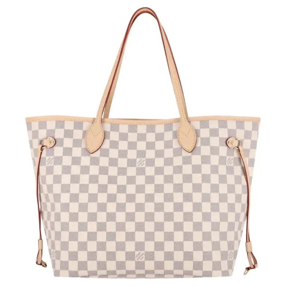 Louis Vuitton neverfull  Tote Damier MM? Light Gray and Cream